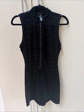 Skims Black Terrycloth Zip Up Jumper